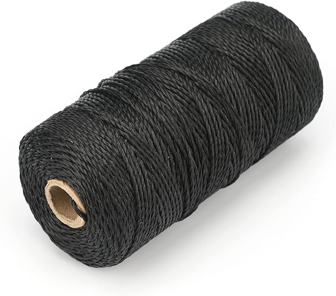 KINGLAKE 426 Feet Nylon Twine #36 Black Nylon String 2mm - Weatherproof Seine Twine for Garden, Fishing, Camping & Netting
