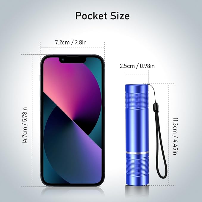 Blukar Flashlight Rechargeable, High Lumens Flashlight, Super Bright Small LED Flash Light- Zoomable, Adjustable Brightness, Long Lasting for Camping, Outdoors and Home Emergency-Blue