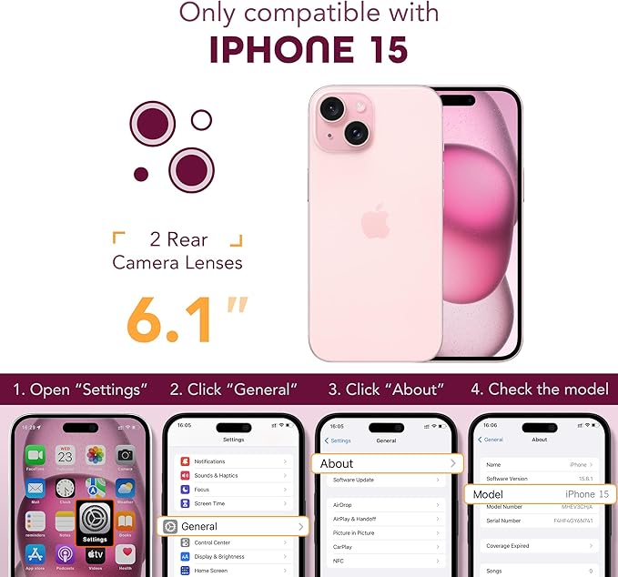 TIESZEN for iPhone 15 Case, Compatible with MagSafe, Built-in Privacy Screen Protector and Camera Protection, Anti Spy Full Body Dustproof Shockproof Hard Phone Case 6.1", Fluorescent Pink
