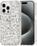 MOSNOVO Case for iPhone 15 Pro Max, [Buffertech 6.6ft Military-Grade Drop Protection] [Anti Peel Off Tech] Clear TPU Bumper Phone Case Cover Design - Doodle Dog