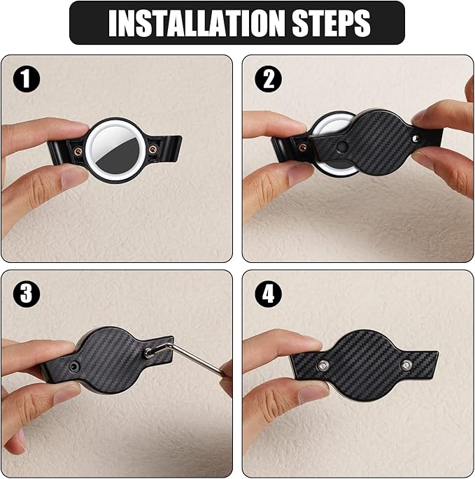 Hidden Airtag Mount for Bike, GPS Tracker Under Seat Waterproof, Bicycle Seatpost Reflector Mount Anti-Theft Tag Holder Compatible with Apple Airtag, Electric Bike, Scooter (Black)