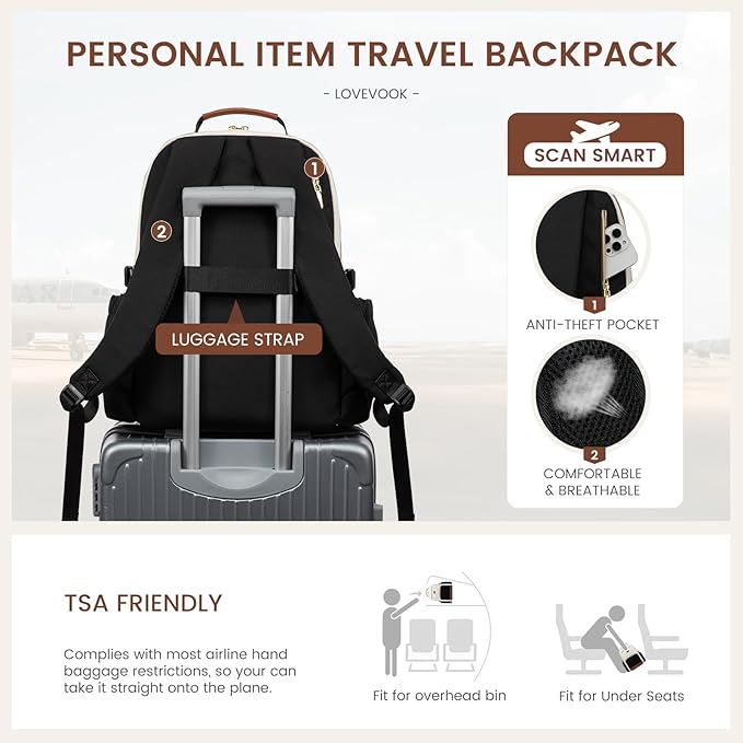 LOVEVOOK Laptop Backpack for Women with Pouch Pocket for Large Capacity Cup,18 Inch Laptop Computer Bag Travel Backpack Purse,Waterproof Work Business Backpack College Teacher Bags,Violet