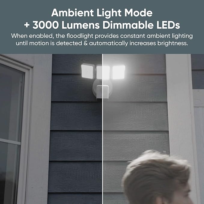 WYZE Floodlight Camera Pro, PCMag Editors' Choice 3000-Lumen LEDs, 2.5K HD Outdoor Security Camera, 180° Wide View, Motion Detection, Color Night Vision, Works with Alexa & Google, Free Expert Setup