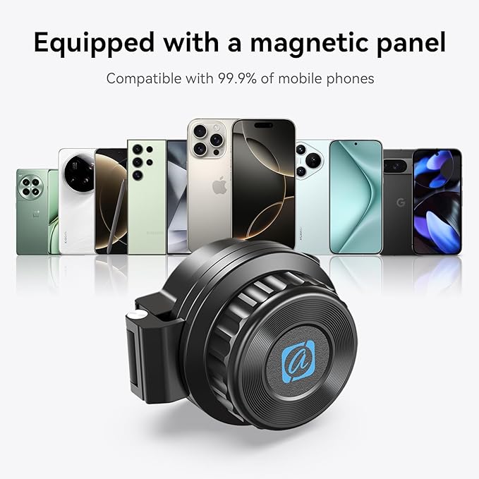 APEXEL Magnetic Telescope Phone Adapter for 36mm-46mm Eyepiece, Aluminum Foldable Photo Adapter Fits All Smartphone, Universal Phone Mount for Binocular, Monocular, Microscope, Spotting Scope