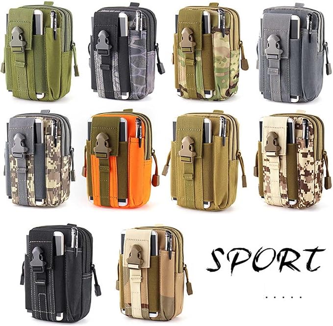 Belt Pouch, Tactical Molle Phone Pouch EDC Utility Pouches Waist Bag, Small Cell Phone Holster Gear Tool Gadget Pocket for Men
