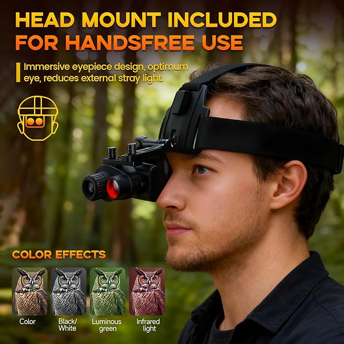 4K Night Vision Monocular for Adults – Infrared Digital Night Vision Device with Starlight Sensor, 7-Level IR Brightness, 8× Digital Zoom – for Hunting, Security, Wildlife & Outdoor Night Use