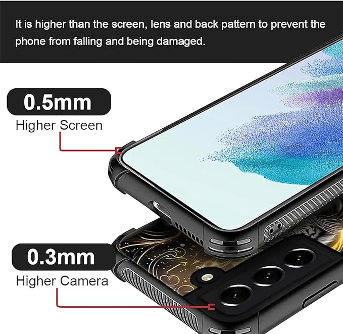 for Samsung Galaxy S22 Case, White Tiger Golden Mystery Pattern Graphic Design Girl Boy Soft Silicone Hard Acrylic Shock Protection for Samsung Galaxy S22