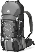60L Hiking Backpack, Water Resistant Camping Backpack with Rain Cover, Large Lightweight Hiking Bag Outdoor Travel Daypack for Men Women, Black