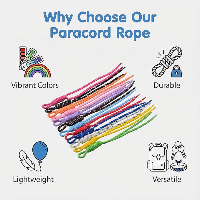 Paracord Keychain Paracord Bag Charm 12pcs Braided Nylon Rope Keychain Cord for Bag Purse Backpack Handbag