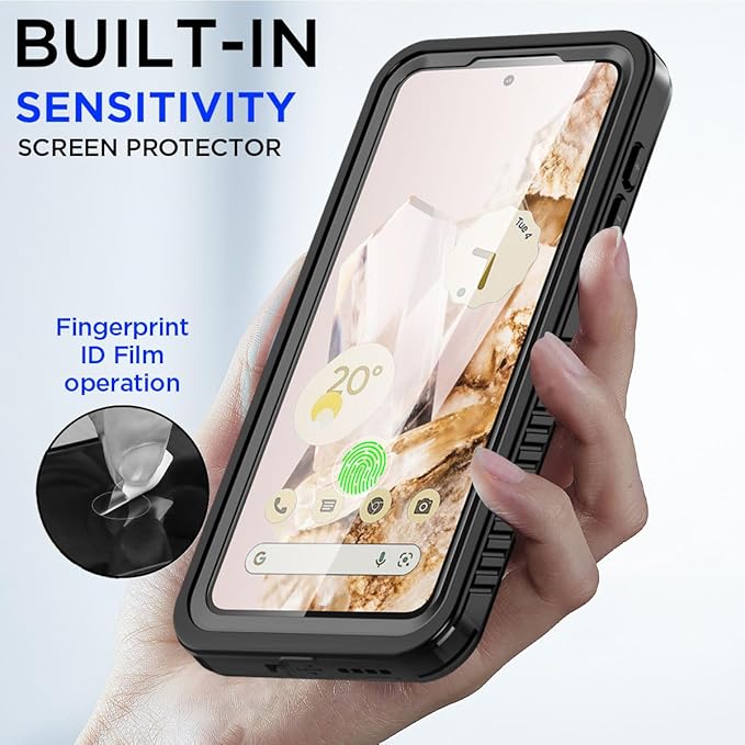 AICase for Google Pixel 8 Case Waterproof Clear Built-in Screen Protector Snowproof,Dustproof,Shockproof,IP68 Certified [Real 360] Full Body Protection Fully Sealed Underwater for Google Pixel 8