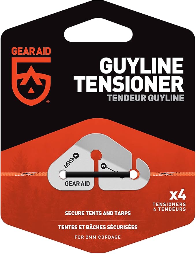 GEAR AID Guyline Tensioner Use to Quickly Secure Tents, Tarps, and Set Up a Taut Clothesline at Camp