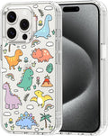 MOSNOVO for iPhone 15 Pro Case | Military Grade 6.6ft Drop Tested | Clear with Dinosaur Land Design