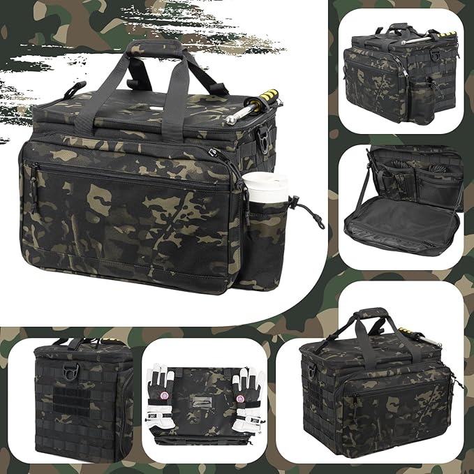SCAVATA Patrol Bag Law Enforcement, Police Gear Car Front Seat Vehicle Organizer Bags with MOLLE System (Camo)
