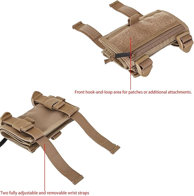 Tactical Arm Sleeve Map Pouch Case Documets Holder Wrist Case Wrist Map Holder QB Wristband Map Case Military Arm PouchTactical USA Flag Patch