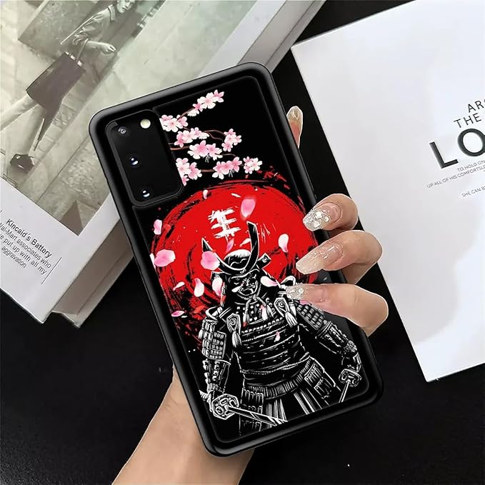 for Samsung Galaxy S20 Case, Sakura Japanese Samurai Pattern Graphic Design Girl Boy Soft Silicone Hard Acrylic Shock Protection for Samsung Galaxy S20