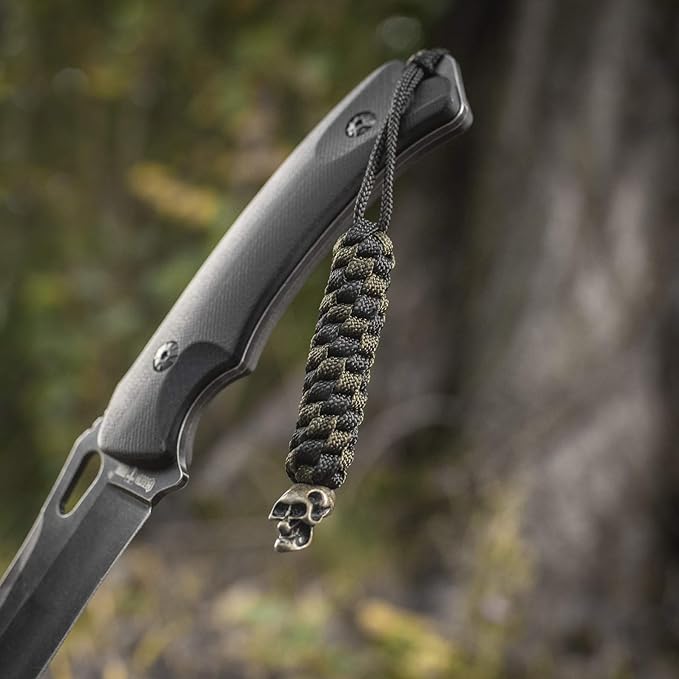 M-Tac Skull Knife Lanyard with Bead – Paracord Lanyard for Knives & EDC – Tactical Knife Fob Pull Cord – Durable Paracord