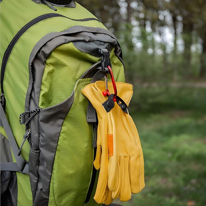 Outdoor Essentials 8PCS Aluminum Carabiner Clips, 3 Inch Large D Shape Spring Snap Hook for Hiking, Camping, Hammocks, Keys, Keychains, Dog Leashes