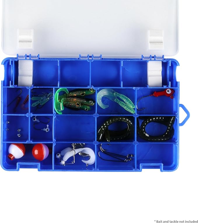 Shakespeare Tacklebox Fishing Tackle Storage, Blue Swirl, 4-Pack, Customizable, Dual-Latching System, Built-In Rod Holder, Compact, Lightweight