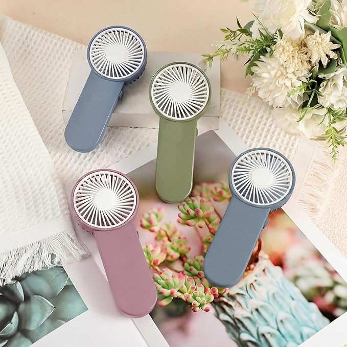 Sumind 12 Pcs Small Personal Portable Fan Mini Handheld Bulk 1 Speed Electric Cute Battery Powered for Neck Lash Makeup Women Men Travel Camping Indoor Outdoor Summer (Morandi Colors)