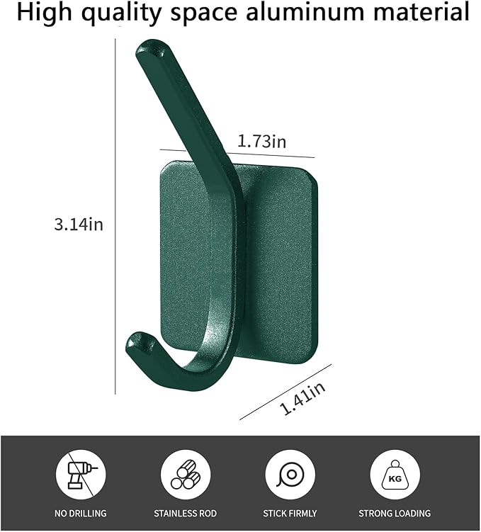 Paoli Heavy Duty Self Adhesive Hooks - Sturdy self Adhesive Hooks for Home, School and Office Easy to fit and Remove,with a Maximum Load Capacity of 30lb (4 PC).