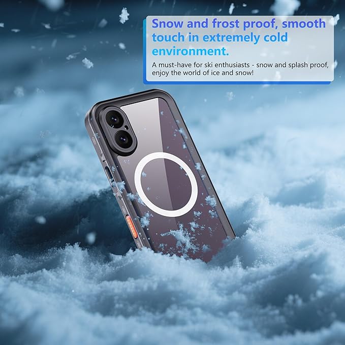 Waterproof Case for iPhone 17 Pro Max – IP68 Submersible Shield with Built-in Screen Protector, Shockproof Military-Grade Armor, Full-Body Heavy-Duty Protection, (Black)