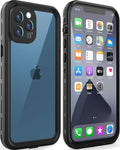 Design for iPhone 12 Pro Waterproof Case, Full Body Shockproof Case with Screen Protector, Dust Proof Phone Cover for iPhone 12 Pro 6.1 Inch (Black)