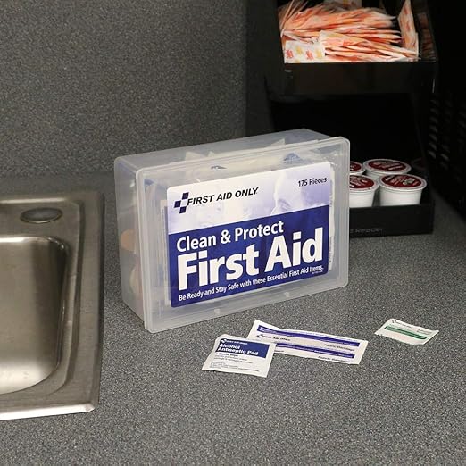 First Aid Only 59695 Clean & Protect Everyday Emergency First Aid Kit for Home, Work and Travel, 175 Pieces