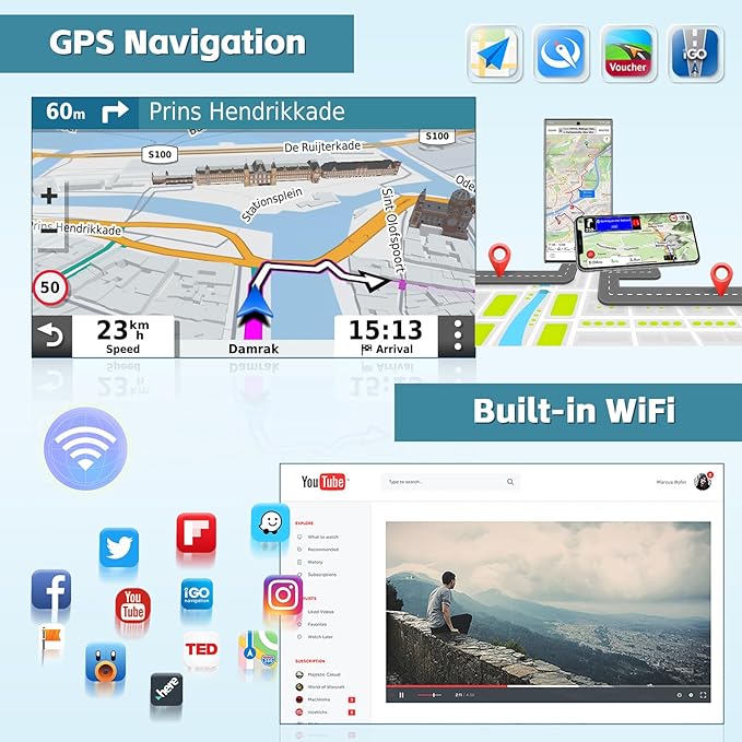 [6+128GB] Hikity Android 13 Car Radio for 2007-2010 Jeep Compass Patriot with Wireless Carplay, 10.1'' Touch Screen Stereo Dash Kit, Android Auto/32EQ DSP/Bluetooth 5.0/GPS/WiFi/SWC, Backup Camera MIC