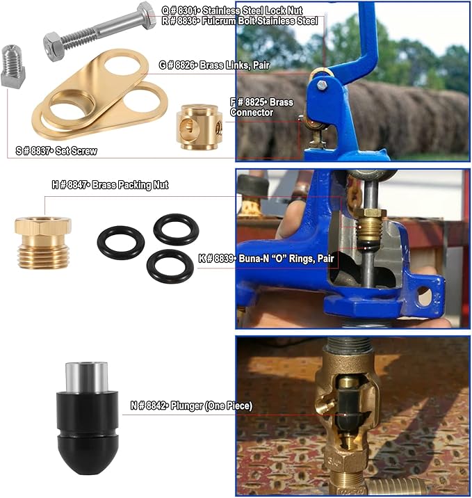 850 Sb Parts Kit Yard Water Hydrant Repair Rebuild Kit & 8842 Plunger Fit for Simmons 800LF 800SB 4800LF 5800LF 6800LF Series Frost Proof Landscape Outdoor Yard Hydrant