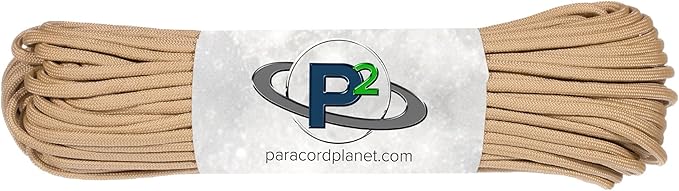Paracord Planet Solid Color 550lb Paracord – 7 Strand Type III Nylon Cord for Indoor and Outdoor Tasks – Tan (250 ft)