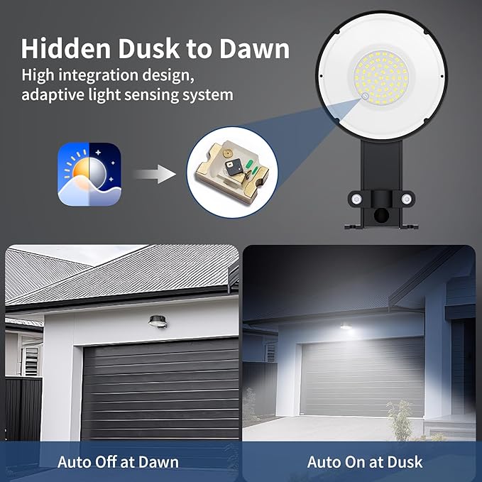 Olafus 170W LED Barn Light, Dusk to Dawn Outdoor Lighting with Photocell, 22000LM Brightness Area Street Outdoor Lights Fixture, IP65 Waterproof 6500K Daylight Exterior Security Flood Lights