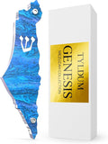 Genesis Mezuzah for Door – Modern Acrylic Mezuzah Case Without Kosher Scroll – Handmade in Canada Judaica Gift, Weatherproof, Jewish Artisan Design, Clear Case (Map, Blue Sea)