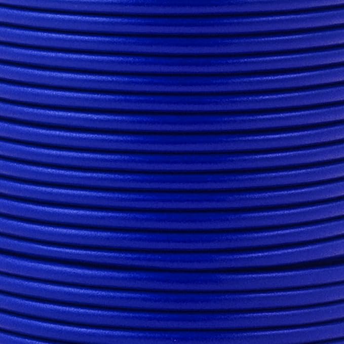 Mandala Crafts Round Genuine Blue Leather Cord for Jewelry Making – 2mm Cowhide Leather Rope String Lace for Kumihimo – 20 Yards Cowhide Craft Cording Spool