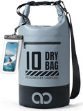 Lamicall Waterproof Dry Bag with Phone Pouch, Floating Roll Top Backpack, 10L, Grey
