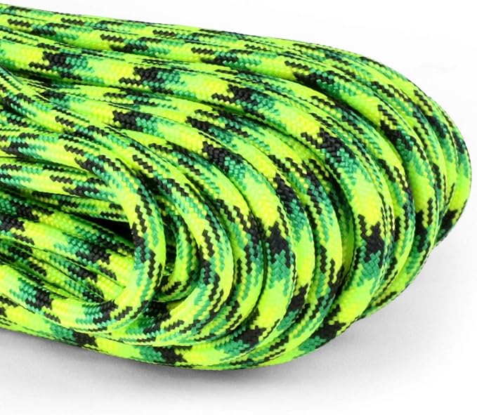 Atwood Rope MFG 550 Paracord 100 Feet 7-Strand Core Nylon Parachute Cord Outside Survival Gear Made in USA | Lanyards, Bracelets, Handle Wraps, Keychain (Gecko)