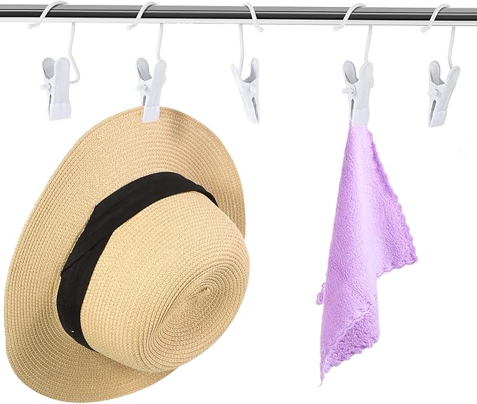 Hotop 48 Pieces Boot Hanger Clips for Closet, Laundry Hanging Hooks Heavy Duty Clips Boot Holder Portable Single Hooks Space Saving for Pants Jeans Clothes Hats Tall Towels (White)