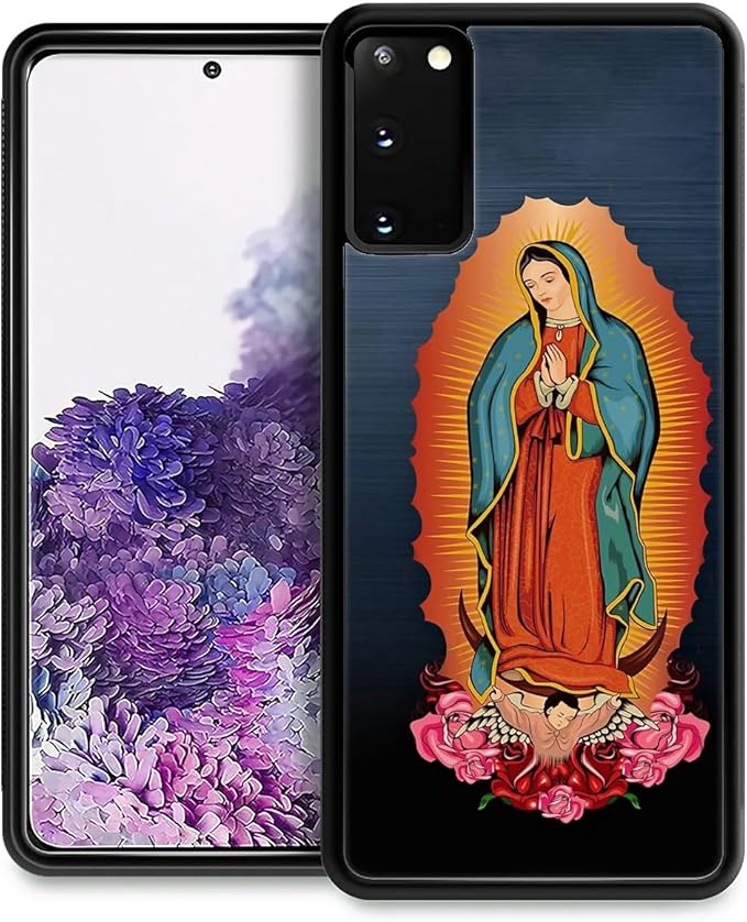 for Samsung Galaxy S20 Case, Red Virgen Guadalupe Pattern Graphic Design Girl Boy Soft Silicone Hard Acrylic Shock Protection for Samsung Galaxy S20