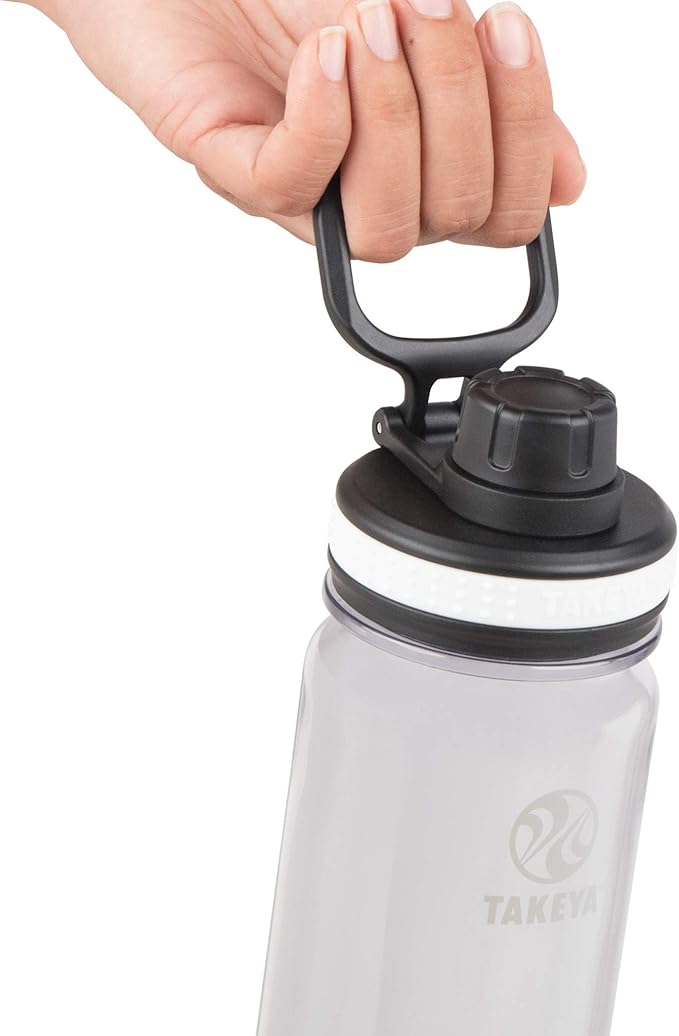 Takeya Tritan Sport Water Bottle with Spout Lid - BPA-Free & Dishwasher-Safe - Reusable with Lid Handle - Simple Leak-Proof Water Bottle - 24 oz, Clear (Pack of 4)