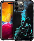 for iPhone 15 Pro Max Case, Blue Breathing Wolf Pattern Graphic Design Girl Boy Soft Silicone Hard Acrylic Shock Protection for iPhone 15 Pro Max