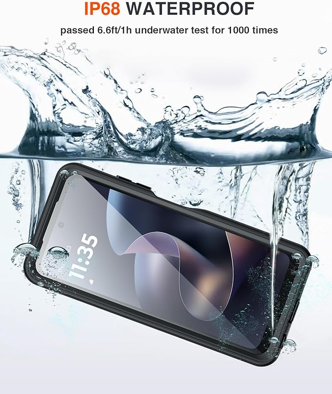Lanhiem for Moto G 2026 / G Play 2026 5G Case, IP68 Waterproof Dustproof Shockproof Case with Built-in Screen Protector, Full Body Underwater Protective Cover for Moto G 2026 / G Play 2026 5G, Black