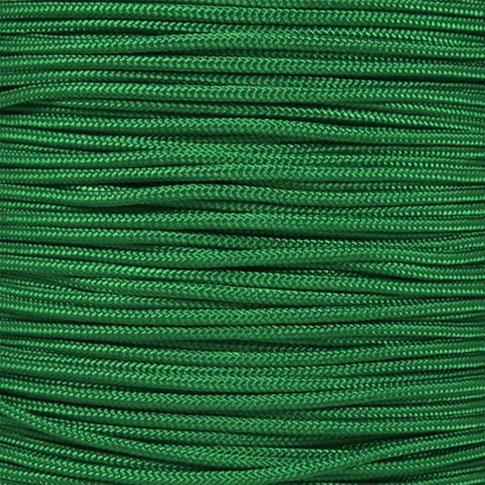 Paracord Planet 325 Paracord – 3 mm Type II Nylon Parachute Cord with 3 Inner Strands (Kelly Green, 50 ft)