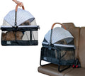 Pet Gear No-Zip View 360 Pet Carrier & Car Seat with Booster Seat Frame for Small Dogs & Cats, Mesh Ventilation, Push Button Entry, No Tools Required, Sea Salt