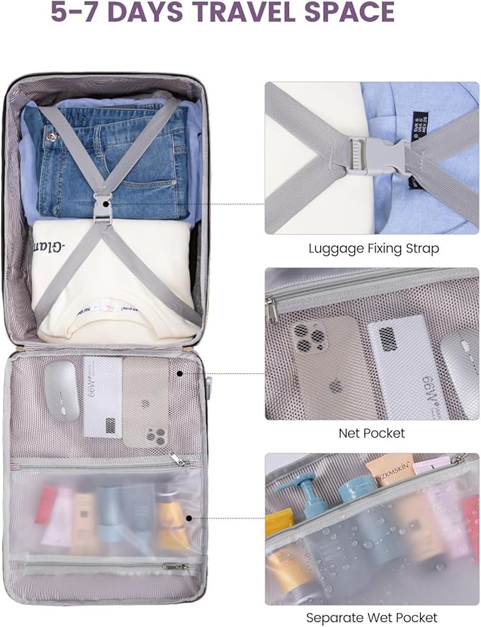 LOVEVOOK 40L Travel Backpack for Women & Men, Airline Approved Carry On Luggage with 3 Packing Cubes, TSA Overnight Bags, Waterproof Personal Item Bag, Weekender Essentials Backpacks fits 17" Laptop