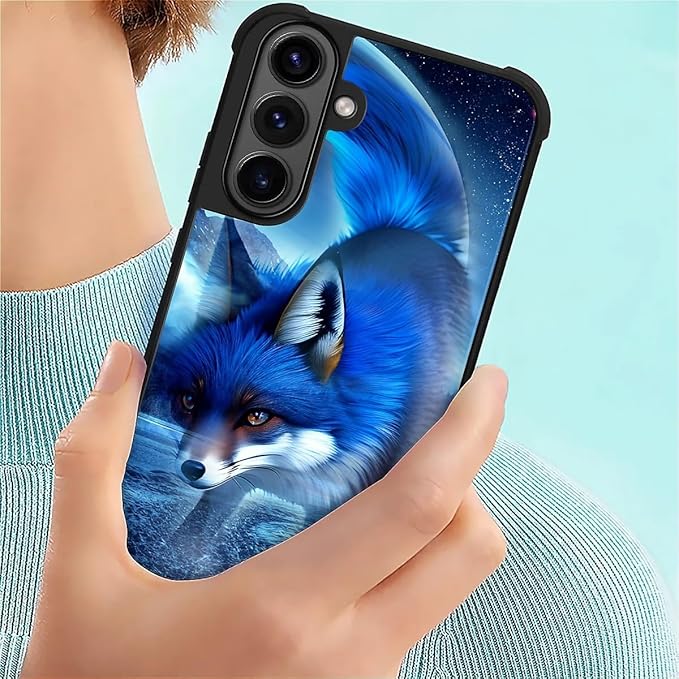 for Samsung Galaxy S26 Case,Graphic Design for Girl Boy Soft Silicone Hard Acrylic Shock Protection Designed for Samsung Galaxy S26 Snowy Mountain Fox Lake Pattern