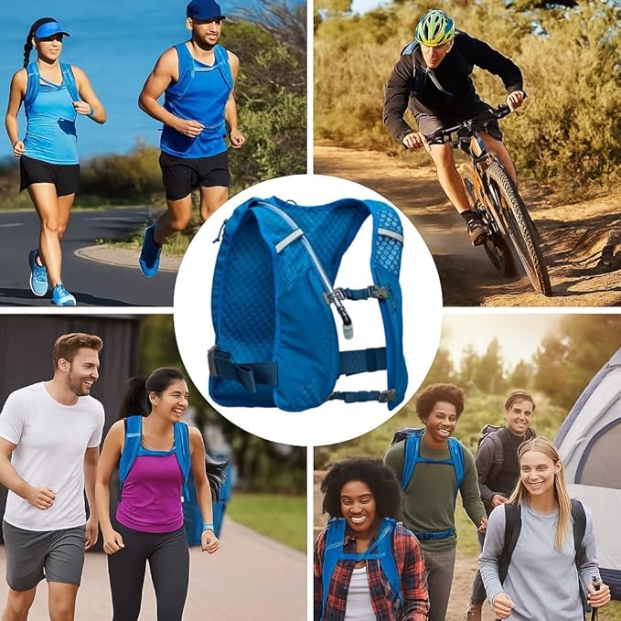 Nathan QuickStart Hydration Pack Vest with Bladder or flasks, Storage Pockets, Breathable Moisture-Wicking Fabric, Adjustable Straps for Running, Hiking, Walking, Marathons, Obstacle Races