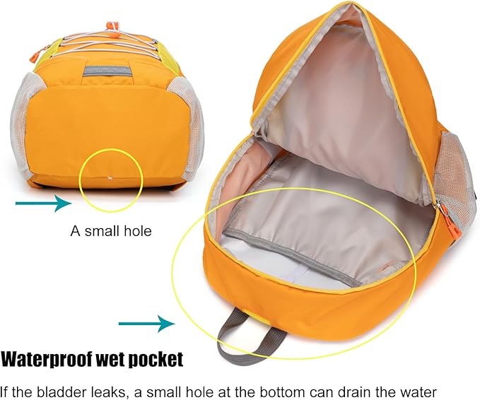 IVYGREEN Little Kids Hiking Backpack for Boys or Girls, Small Daypack for Camping or Travel (Orange, Medium)