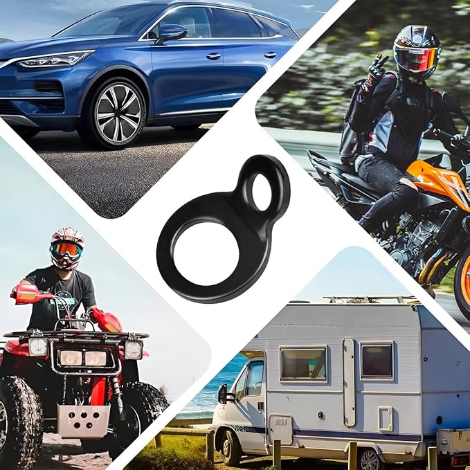 Motorcycle Tie Down Anchors Hooks, 4PCS Stainless Steel Multi-Purpose Heavy Duty Dirt Bike Strap Rings, Motorbike Attachment Points Accessories, Universal for Trailer Camper ATV
