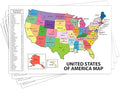 United States Map - USA Poster, US Educational Map - With State Capital - for Ages Kids to Adults- Home School Office - Printed on 12pt. Glossy Card Stock | Bulk Pack of 10 | 12 x 18 Inches