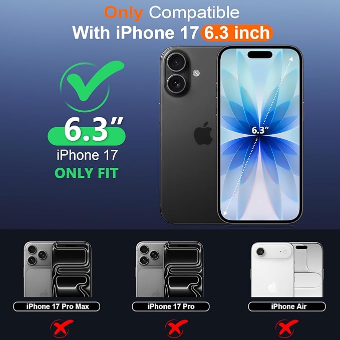 SPIDERCASE for iPhone 17 Case Waterproof, Built-in Lens & Screen Protector, Full Heavy Duty Protection, 12FT Military Shockproof, Dustproof, Anti-Scratched Phone Case,Purple/Clear