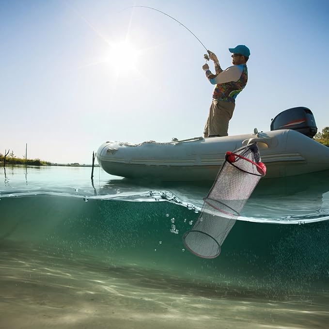 Fish Basket – 25x30cm/25x60cm/25x90cm Nylon, Portable Net Pen, Live Catch System | Perfect for Bank Fishing Activities, Boat Side Storage, Bait Preservation Needs, Outdoor Sports Gear